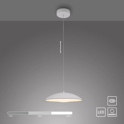 Schöner Wohnen 14606-16 - Dimmbar LED-pendellampa på kabel LENTE LED/17W/230V Ø 40 cm vit