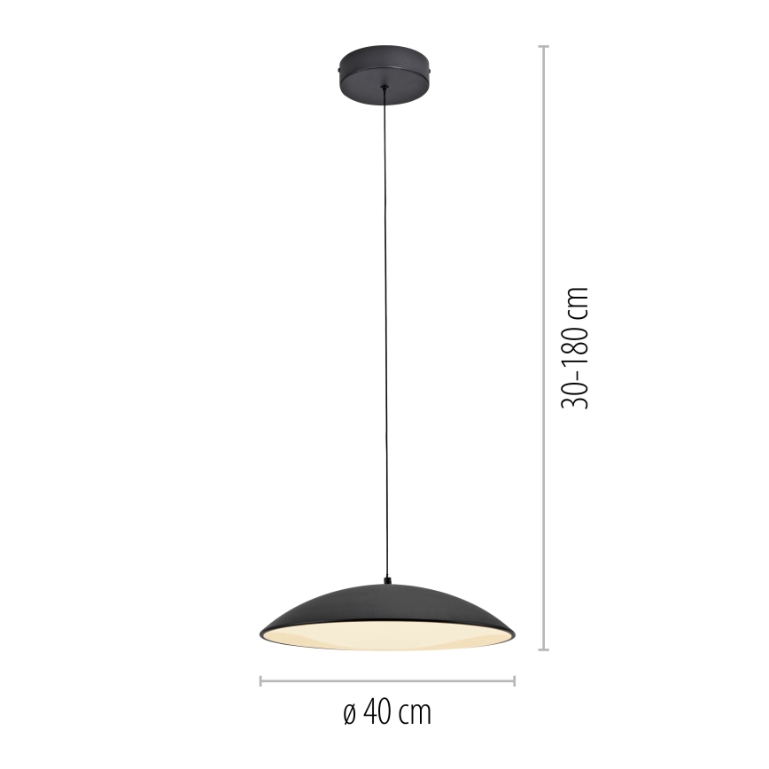Schöner Wohnen 14606-18 - Dimbar LED-takpendel LENTE LED/17W/230V Ø 40 cm svart