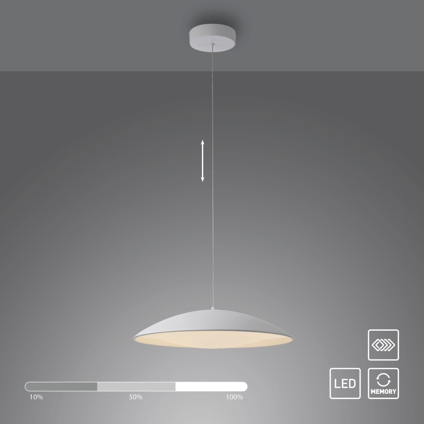 Schöner Wohnen 14607-16 - LED-dimbar pendellampa på kabel LENTE LED/23W/230V Ø 50 cm vit