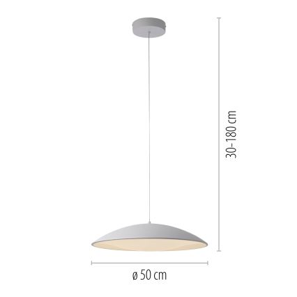 Schöner Wohnen 14607-16 - LED-dimbar pendellampa på kabel LENTE LED/23W/230V Ø 50 cm vit