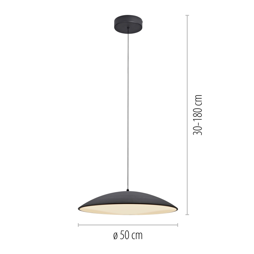 Schöner Wohnen 14607-18 - Dimbart LED-pendellampa med kabel LENTE LED/23W/230V Ø 50 cm svart