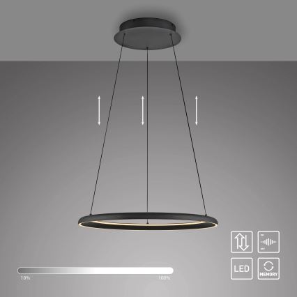 Schöner Wohnen 15570-18 - dimbar LED-pendel på kabel QUILLO LED/36W/230V Ø 60 cm svart
