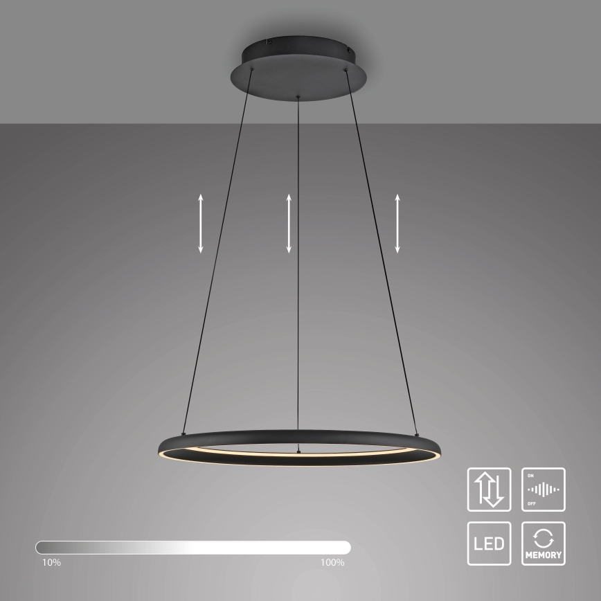 Schöner Wohnen 15570-18 - dimbar LED-pendel på kabel QUILLO LED/36W/230V Ø 60 cm svart