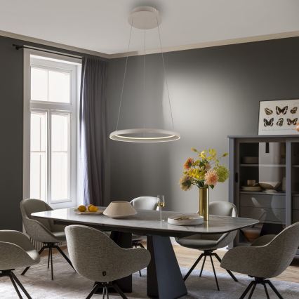 Schöner Wohnen 15570-39 - Dimmbar LED-pendel på vajer QUILLO LED/36W/230V Ø 60 cm, grå