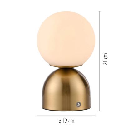 Schöner Wohnen 19218-12 - LED dimmbar beröringsstyrd uppladdningsbar bordslampa RUDI LED/1,2W/5V 3000-6000K 1200 mAh guld