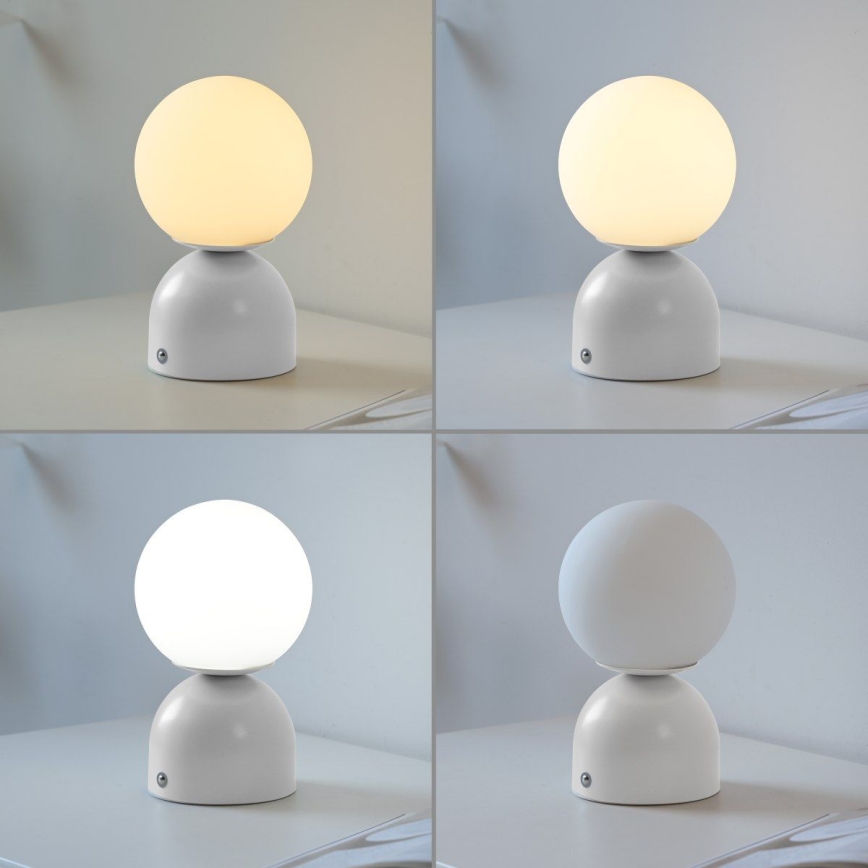 Schöner Wohnen 19218-16 - RUDI LED-dimbar bordslampa med touchstyrning och uppladdning LED/1,2W/5V 3000-6000K 1200 mAh vit