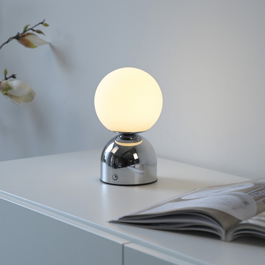 Schöner Wohnen 19218-17 - LED dimbar touchstyrd uppladdningsbar bordslampa RUDI LED/1,2W/5V 3000-6000K 1200 mAh blank krom