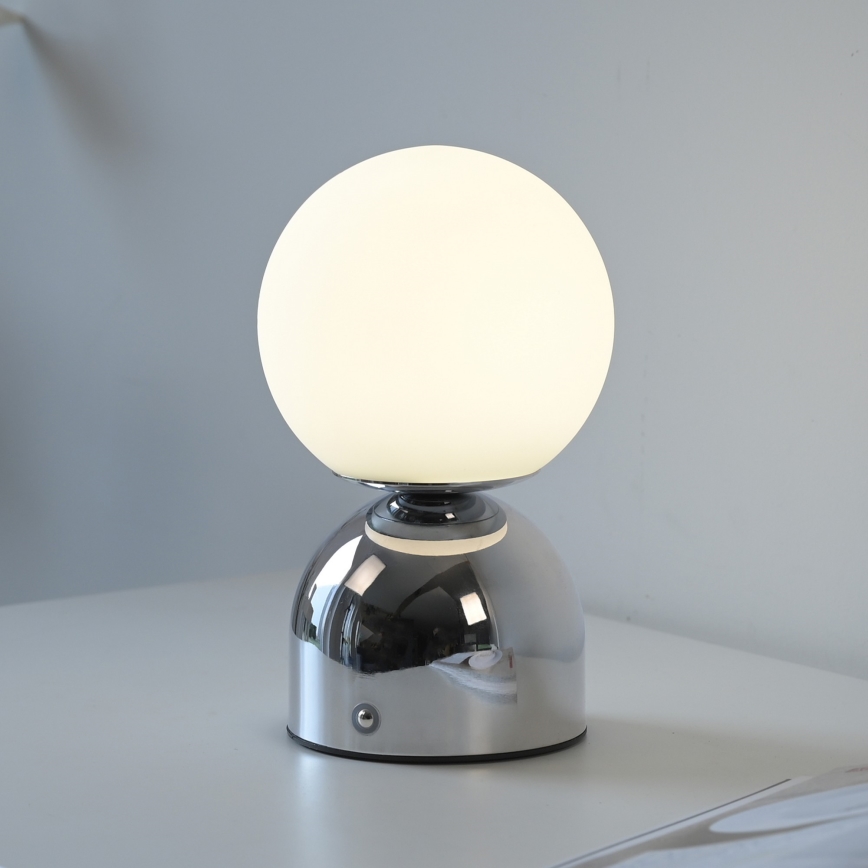 Schöner Wohnen 19218-17 - LED dimbar touchstyrd uppladdningsbar bordslampa RUDI LED/1,2W/5V 3000-6000K 1200 mAh blank krom