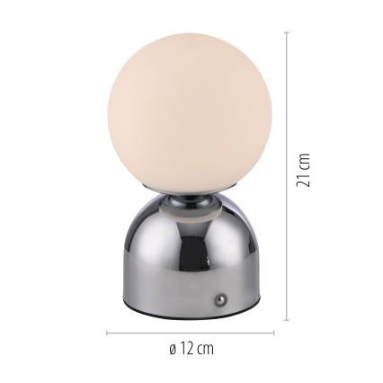 Schöner Wohnen 19218-17 - LED dimbar touchstyrd uppladdningsbar bordslampa RUDI LED/1,2W/5V 3000-6000K 1200 mAh blank krom