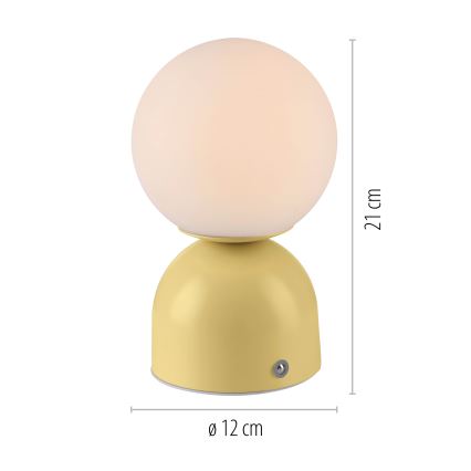 Schöner Wohnen 19218-81 - LED dimbar touchstyrd uppladdningsbar bordslampa RUDI LED/1,2W/5V 3000-6000K 1200 mAh gul