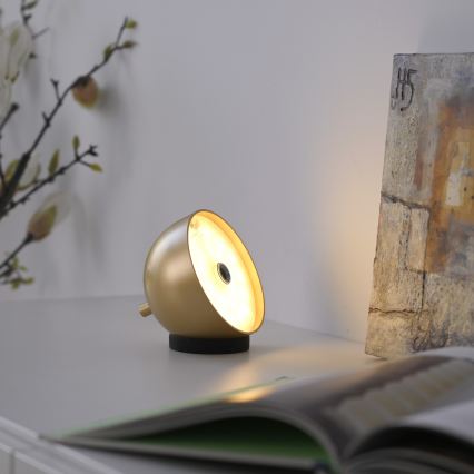 Schöner Wohnen 19244-12 - Uppladdningsbar touchstyrd dimbar utomhusbordslampa BELLIS LED/2,5 W/5 V 2600 mAh IP54 guld