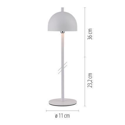 Schöner Wohnen 19244-16 - LED dimbar, touchstyrd, uppladdningsbar utomhusbordslampa BELLIS LED/2,5W/5V 2600 mAh IP54 vit