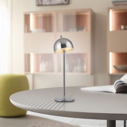 Schöner Wohnen 19244-17 - LED dimbar beröringsstyrd uppladdningsbar utomhusbordslampa BELLIS LED/2,5W/5V 2600 mAh IP54 blank krom