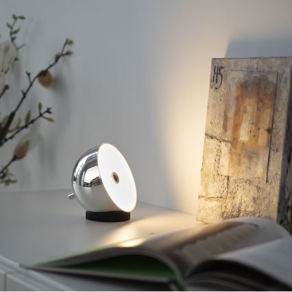 Schöner Wohnen 19244-17 - LED dimbar beröringsstyrd uppladdningsbar utomhusbordslampa BELLIS LED/2,5W/5V 2600 mAh IP54 blank krom