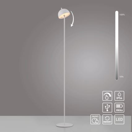Schöner Wohnen 19245-16 - LED dimbar beröringsstyrd uppladdningsbar utomhusgolvlampa BELLIS LED/2,5W/5V 2600 mAh IP54 vit