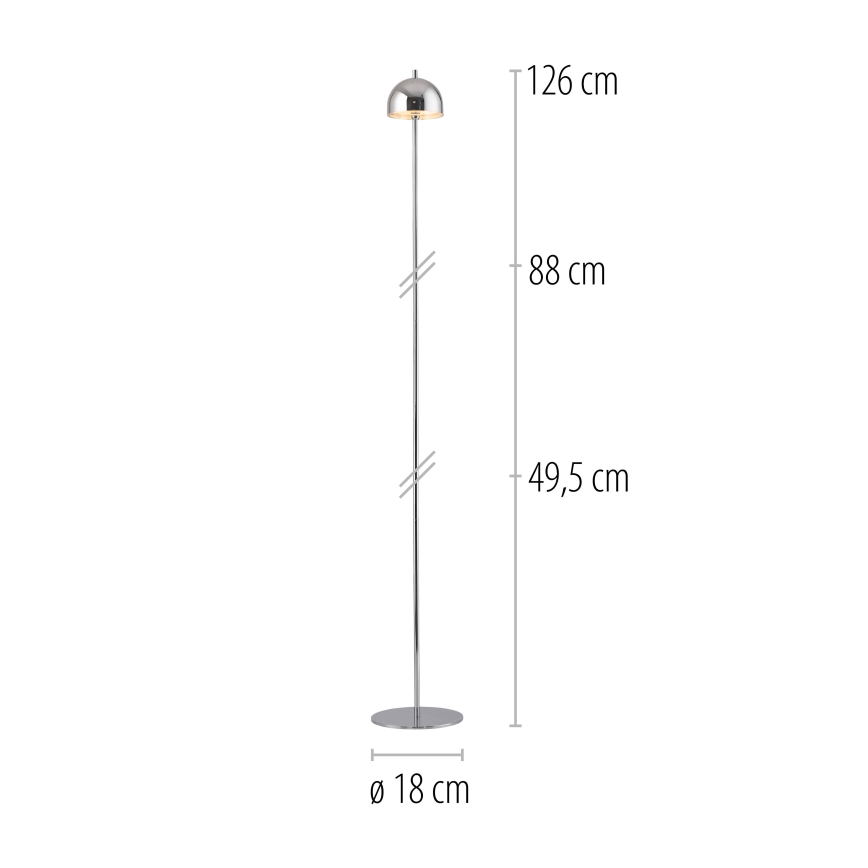Schöner Wohnen 19245-17 - LED dimbar, beröringsstyrd, uppladdningsbar golvlampa för utomhusbruk BELLIS LED/2,5W/5V 2600 mAh IP54 blank krom