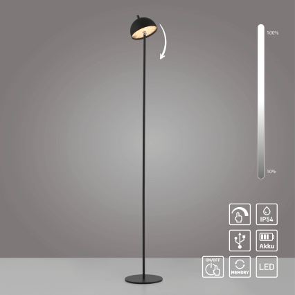 Schöner Wohnen 19245-18 - LED dimbar, beröringsstyrd, uppladdningsbar utomhusgolvlampa BELLIS LED/2,5W/5V 2600 mAh IP54 svart