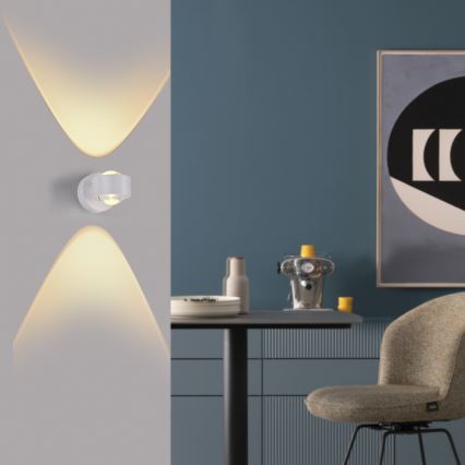 Schöner Wohnen 19331-16 - LED-vägglampa CHIA 2xLED/2W/230V vit