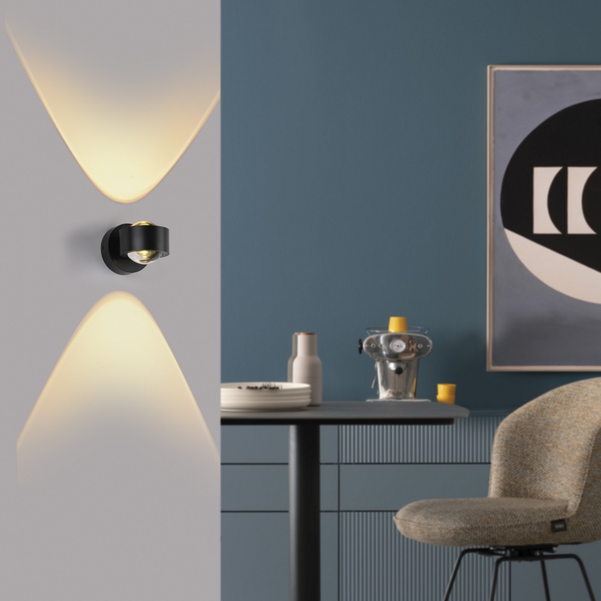 Schöner Wohnen 19331-18 - LED vägglampa CHIA 2xLED/2W/230V svart