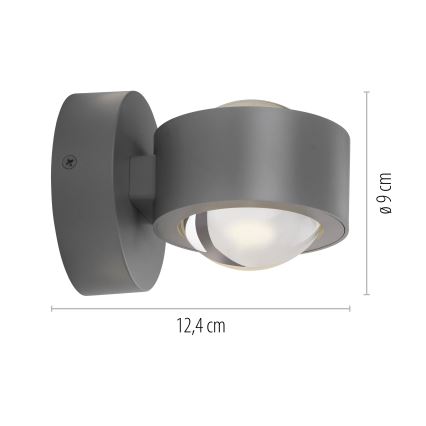 Schöner Wohnen 19331-21 - LED-vägglampa CHIA 2xLED/2W/230V antracit