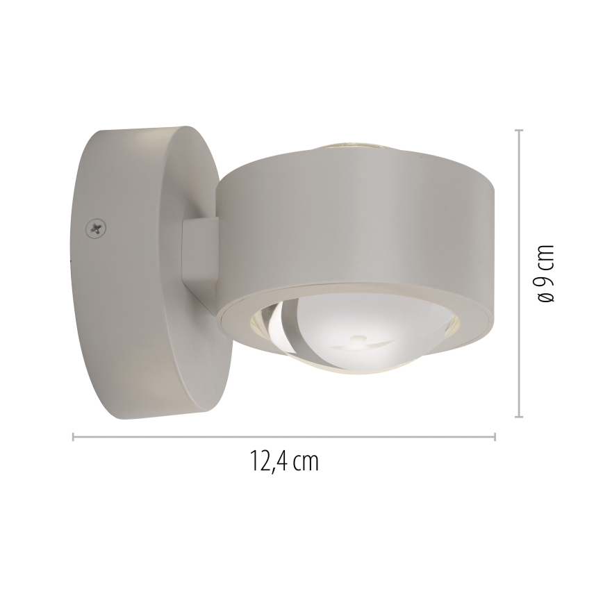 Schöner Wohnen 19331-39 - LED-vägglampa CHIA 2xLED/2W/230V grå