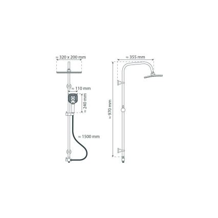 Schütte 60660 - Duschset MALLORCA i polerad krom