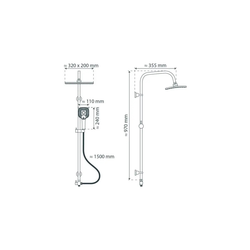 Schütte 60660 - Duschset MALLORCA i polerad krom