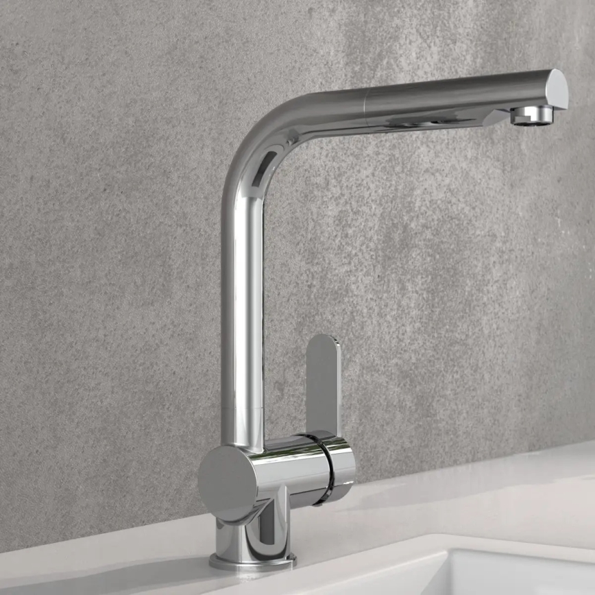 Schütte 79700 - Köksblandare med utdragbar handdusch LONDON blank krom