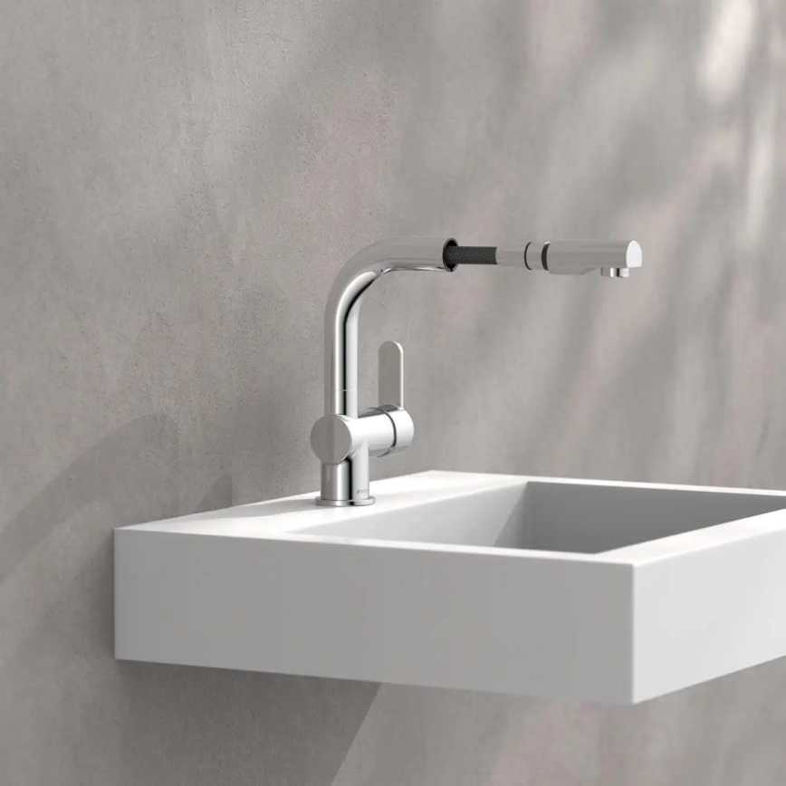 Schütte 79710 - Köksblandare med utdragbar handdusch LONDON polerad krom