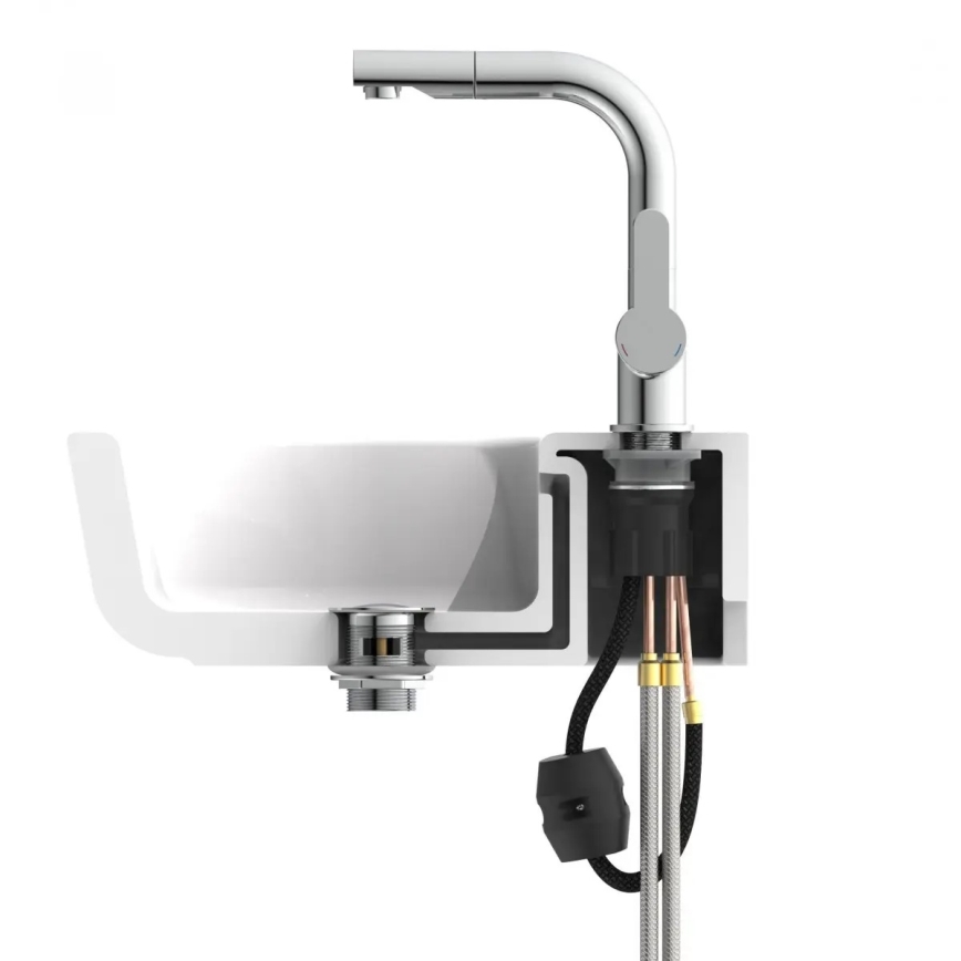 Schütte 79710 - Köksblandare med utdragbar handdusch LONDON polerad krom