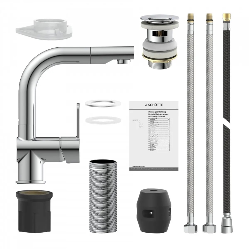 Schütte 79710 - Köksblandare med utdragbar handdusch LONDON polerad krom