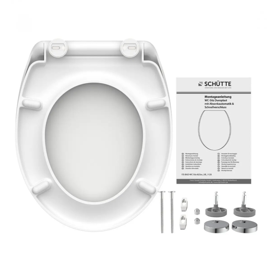 Schütte 82300-A - Toalettsits vit med SoftClose i duroplast