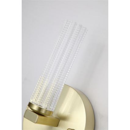 Searchlight - Dimbart LED-väggarmatur för badrum ABERDEEN LED/7W/230V IP44 mässing