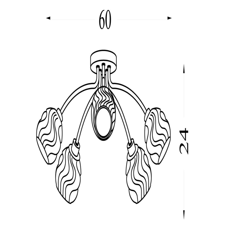 Searchlight - Takmonterad lampa ASTRAL 5xG9/33W/230V, guldfärgad