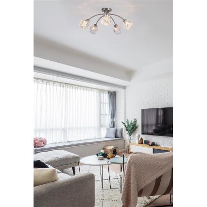 Searchlight - Plafondlampa ASTRAL 5xG9/33W/230V mattkrom