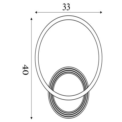 Searchlight - Dimbar LED-takarmatur CONTOUR LED/24W/230V 3000K