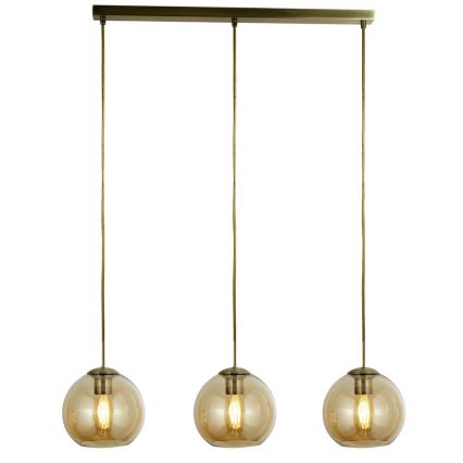 Searchlight 1623-3AM - Hängande Ljuskrona med snöre 3xE27/40W/230V guld