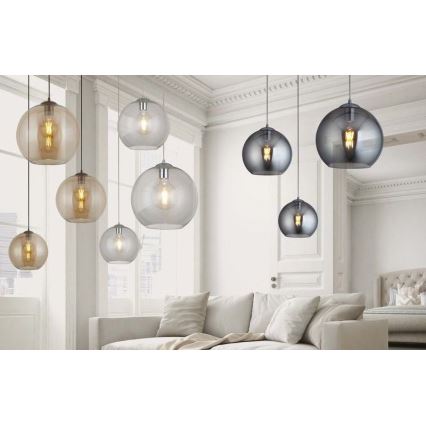 Searchlight 1632AM - Ljuskrona med snöre kula 1xE27/60W/230V brun