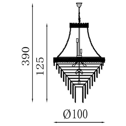 Searchlight - Taklampa med kedja LOUIS PHILLIPE 28xE14/60W/230V