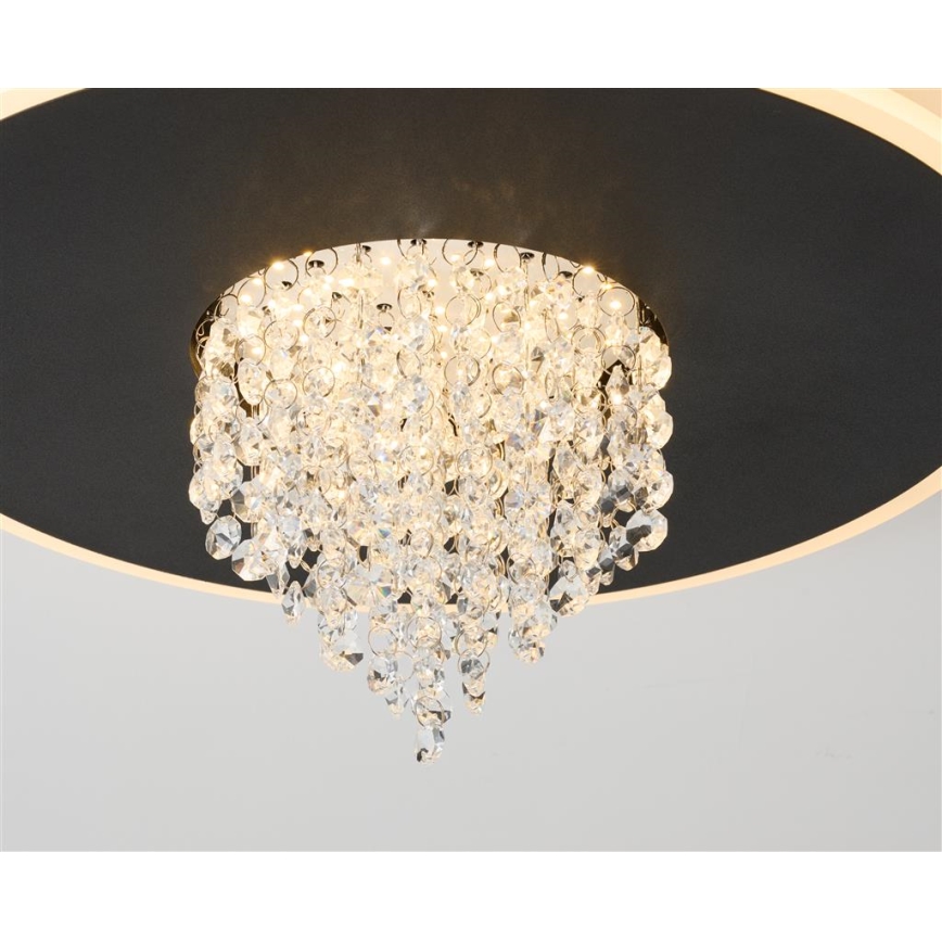 Searchlight - Dimbart LED-takarmatur DELUGE LED/20W/230V Ø 31,5 cm svart