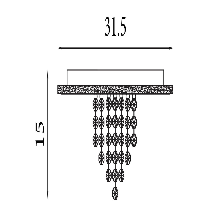 Searchlight - LED dimbar taklampa DELUGE LED/20W/230V Ø 31,5 cm guld