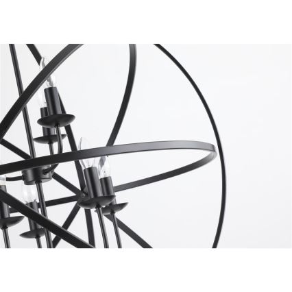 Searchlight - Ljuskrona med kedja ORBIT 8xE14/60W/230V svart