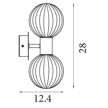Searchlight - Vägglampa LUMINSPHERE 2xG9/7W/230V svart