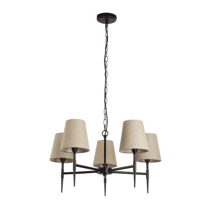 Searchlight - Ljuskrona på kedja GOTHIC 5xE14/60W/230V svart