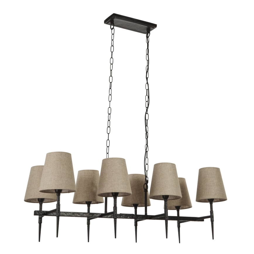 Searchlight - Ljuskrona på kedja GOTHIC 8xE14/60W/230V svart