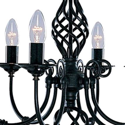 Searchlight - Ljuskrona på kedja ZANZIBAR 6xE14/60W/230V svart