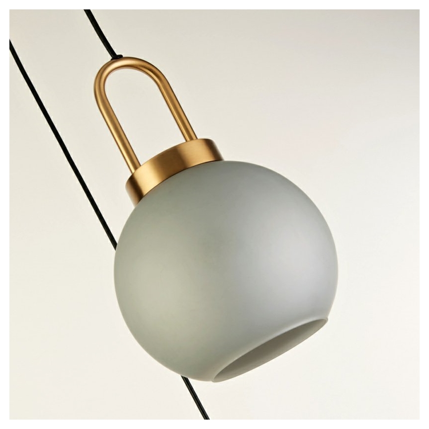 Searchlight - Ljuskrona med upphängningsrem SNOWDROP 3xE27/60W/230V mässing