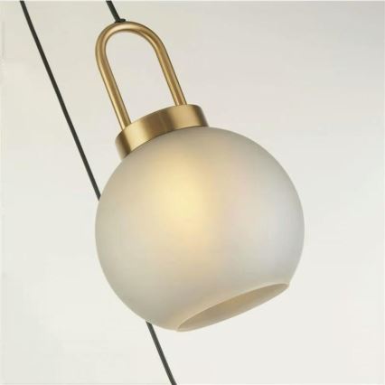 Searchlight - Ljuskrona med upphängningsrem SNOWDROP 3xE27/60W/230V mässing