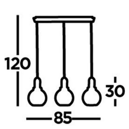 Searchlight - Ljuskrona med upphängningsrem SNOWDROP 3xE27/60W/230V mässing