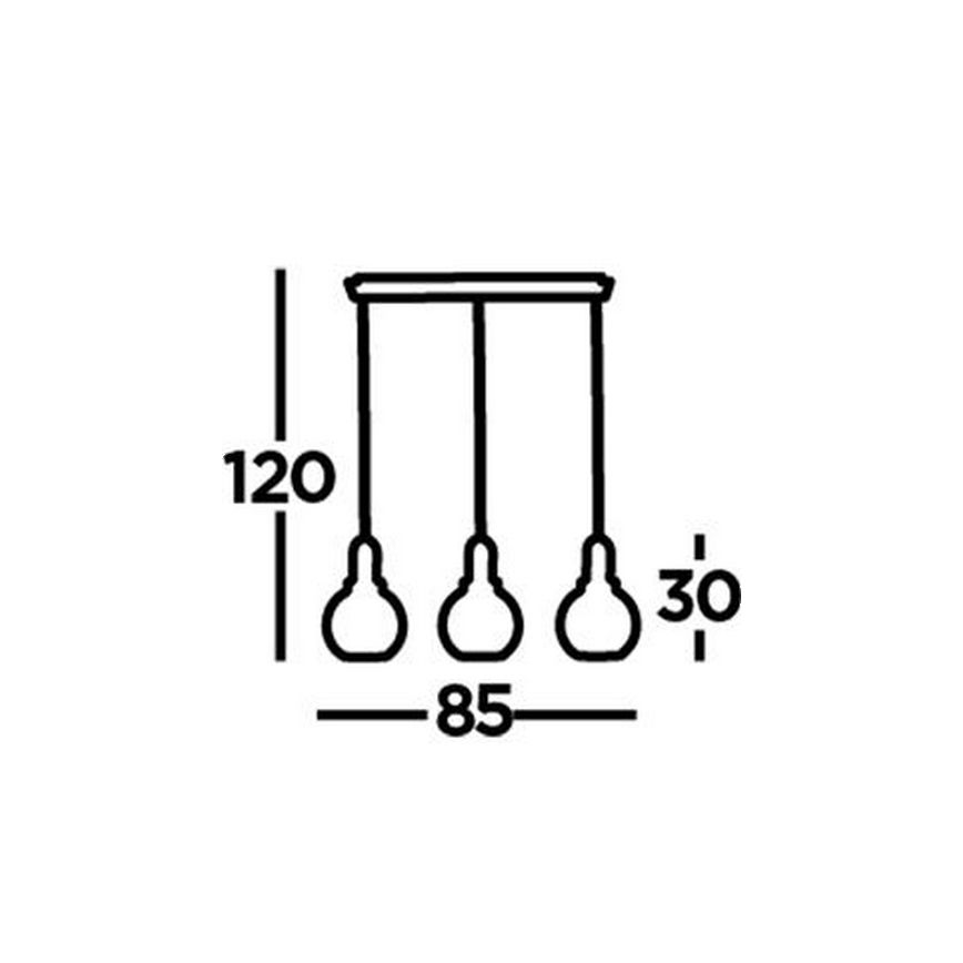 Searchlight - Ljuskrona med upphängningsrem SNOWDROP 3xE27/60W/230V mässing